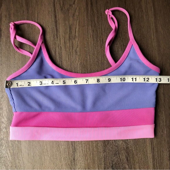 Beach Riot Bikini Color Block Purple Pink Size Medium High Waist 2 Piece Set - Picture 4 of 10